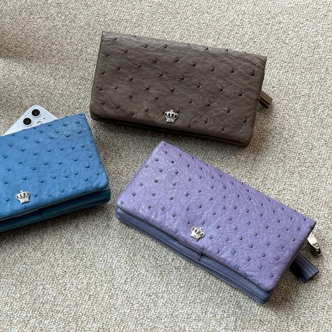 開運色のおすすめ人気レディースブランド財布は傳濱野のリュフカオーストリッチです